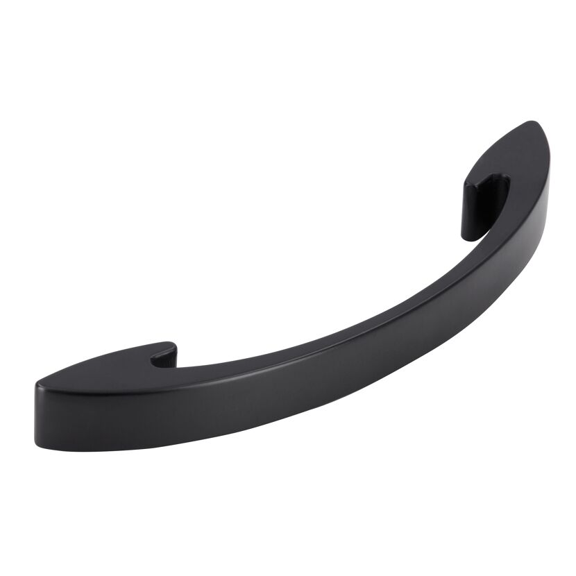 Schwarzer Möbelgriff in gebogener Form