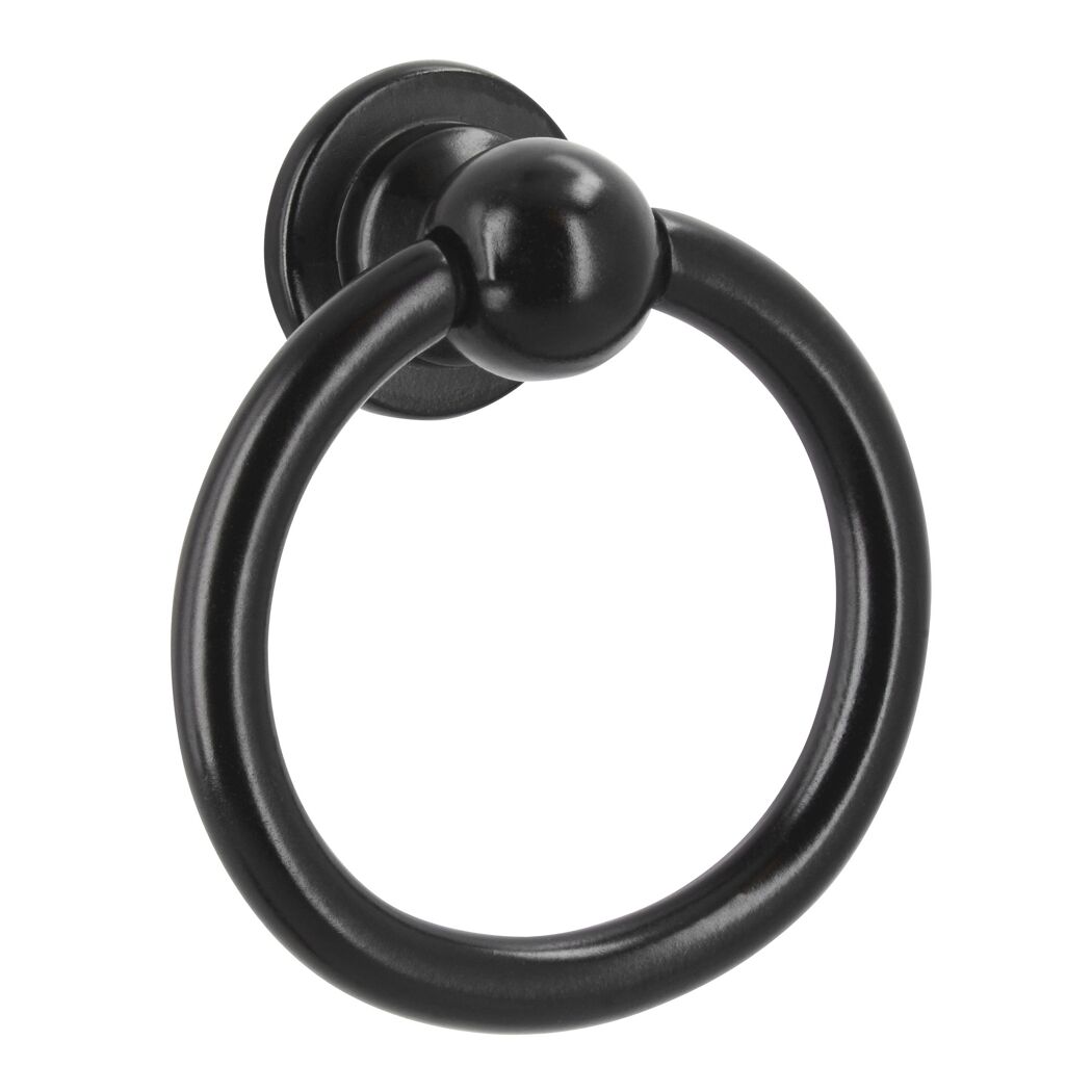 Schwarzer Möbelknopf in Ringform