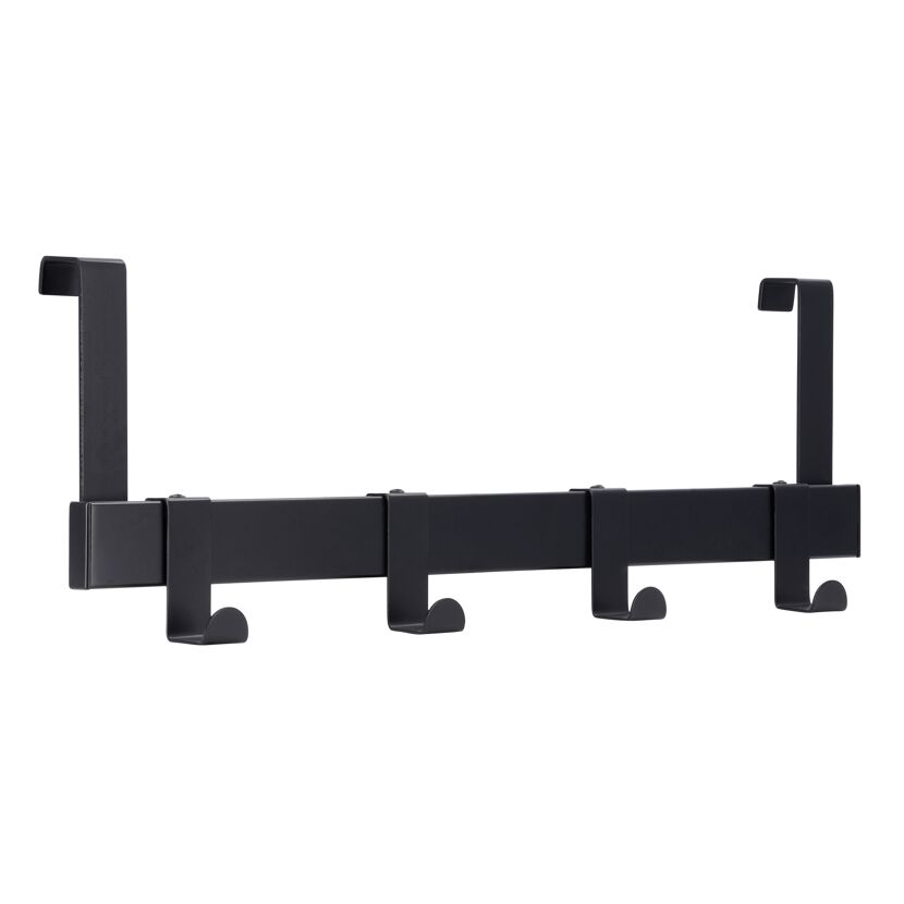 Schwarze Türgarderobe mit Haken