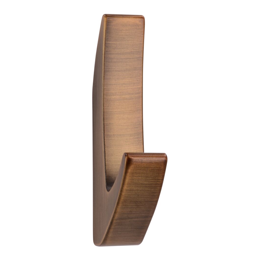 Einzelner Kleiderhaken in Bronzeoptik.