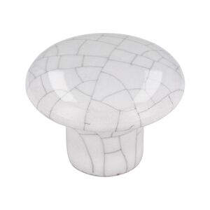 Möbelknopf 'SP1' Keramik weiß/grau Craquelé Ø 32 mm
