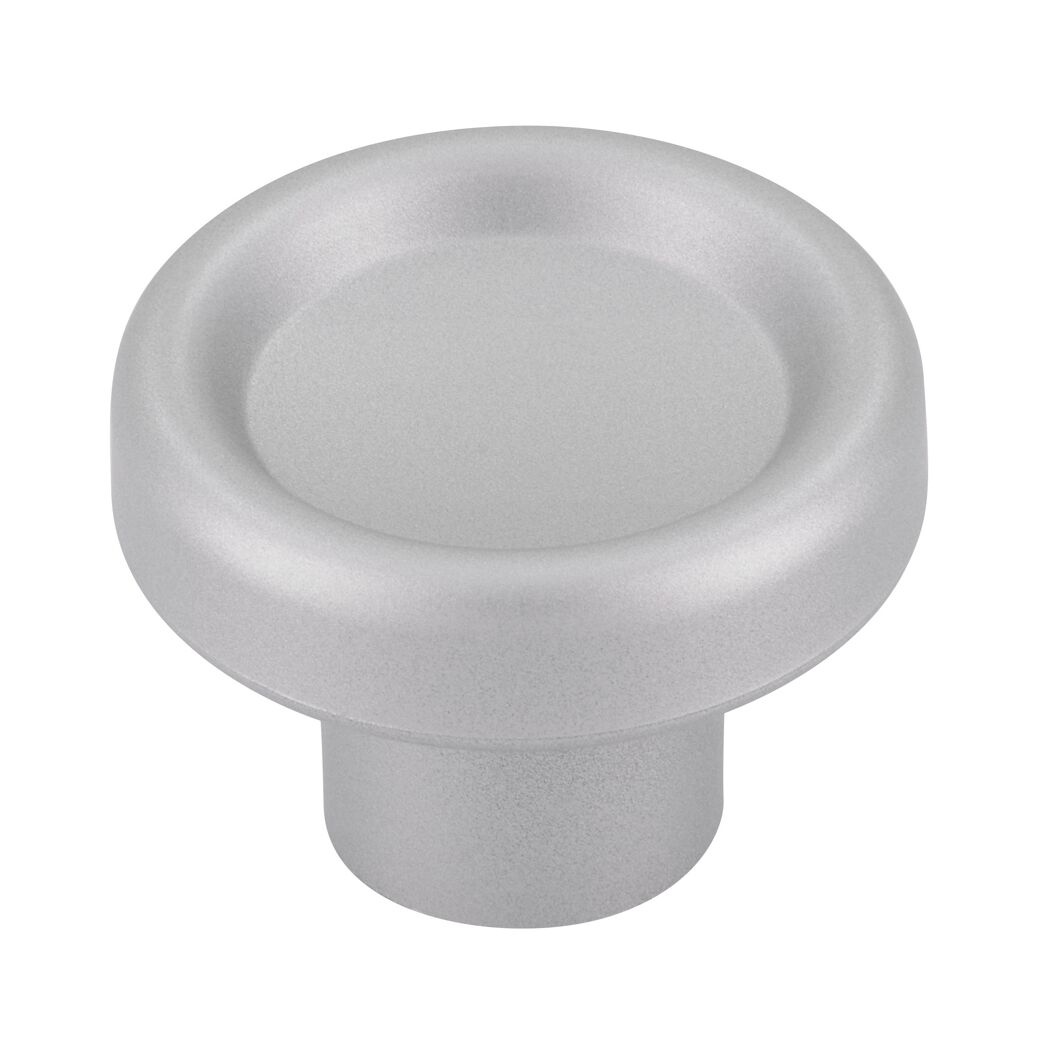 Runder Möbelknopf aus Metall in Weißaluminium