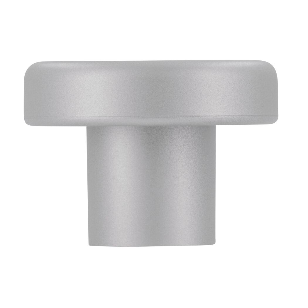 Weißaluminiumfarbener Knopf