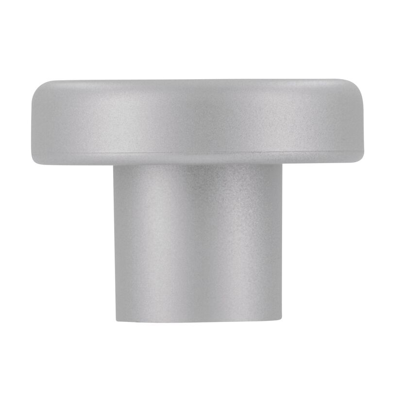 Weißaluminiumfarbener Knopf