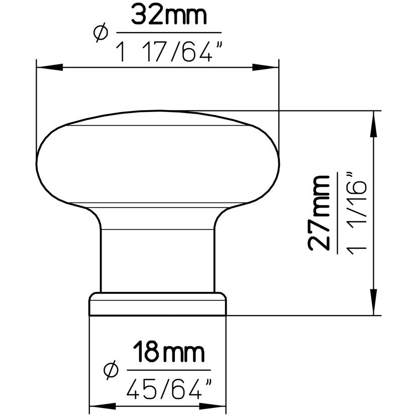 Knopf 0385-32K31 mit Maßen