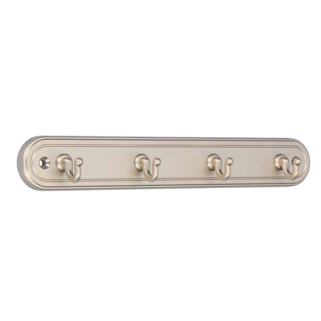 Garderobe mit vier Haken in Nickel