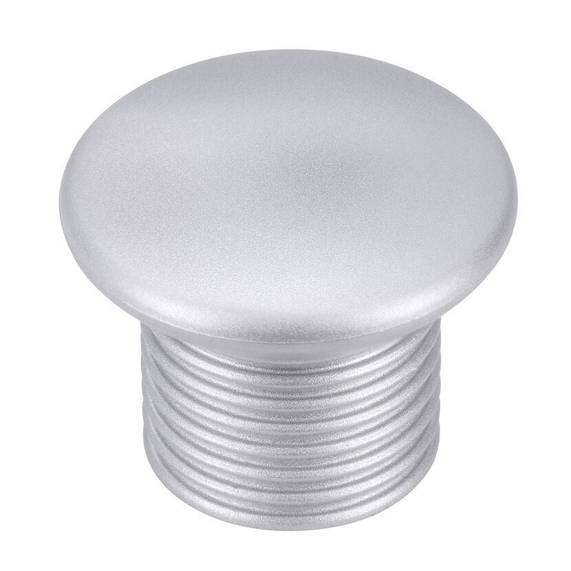 Weißaluminiumfarbener Knopf