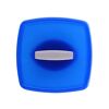 Blauer Knopf mit silbernem Griff
