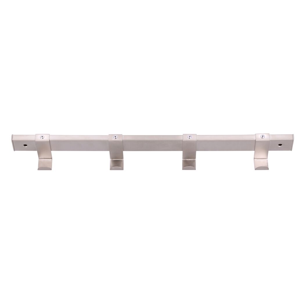 Garderobe mit vier Haken, matt vernickelt.