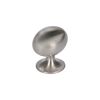 Ovaler Möbelknopf aus Metall, Nickel satiniert.