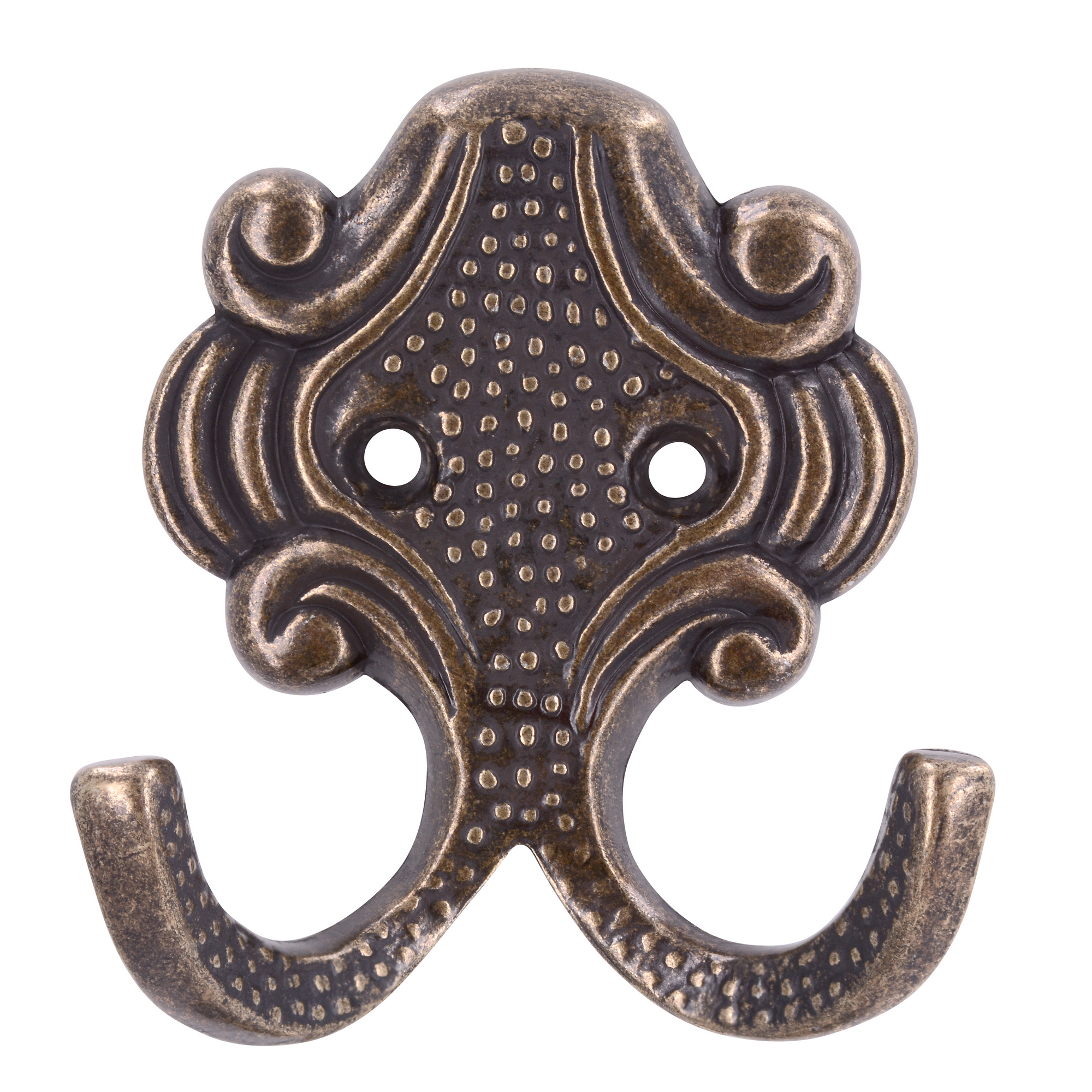 Doppelhaken aus Metall, altmessingfarben