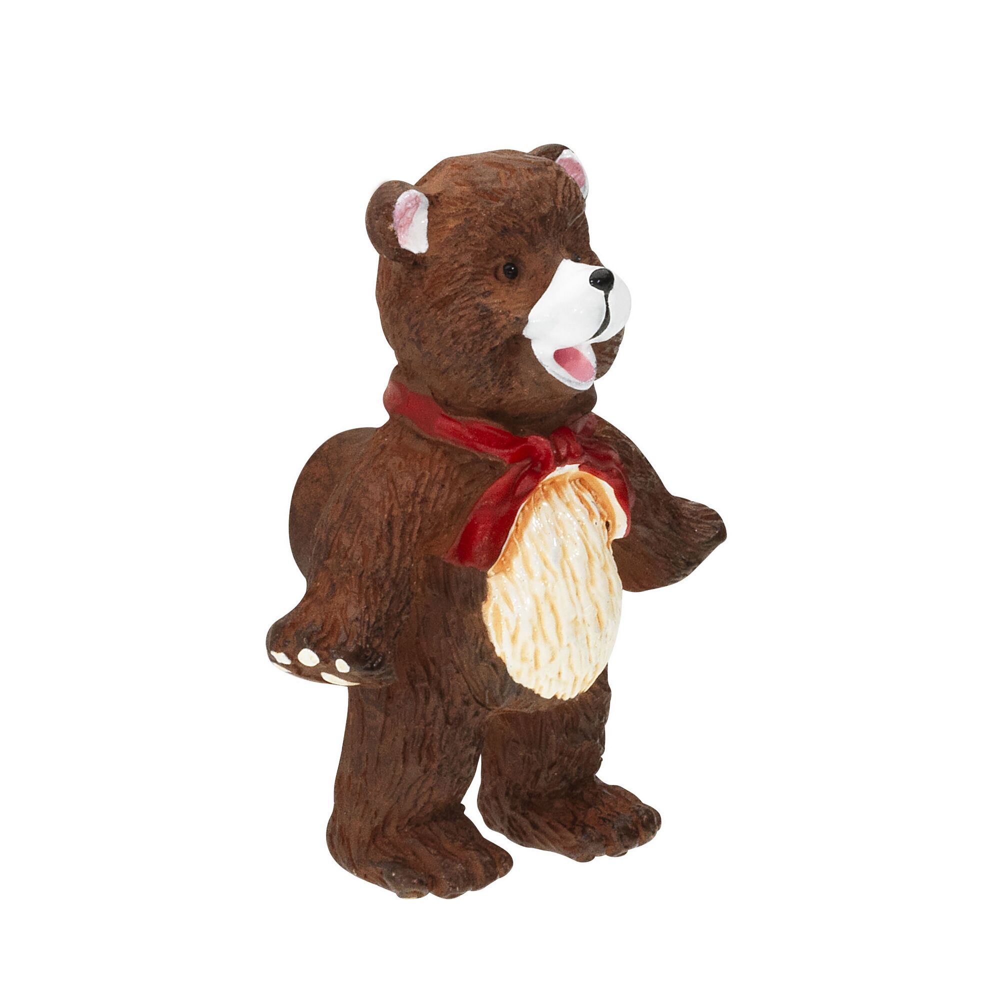 Brauner Teddybär mit rotem Halstuch