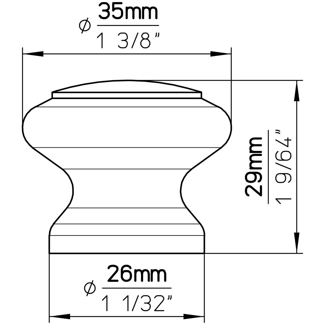 Zeichnung Knopf S70-35HZ2 Eiche gebeizt lackiert