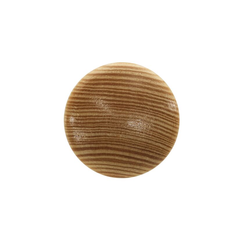 Runder, naturfarbener Holzknopf