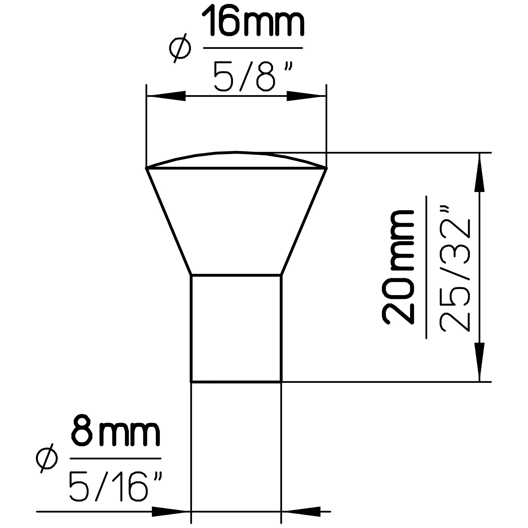 Möbelknopf mattschwarz lackiert Ø 16 mm