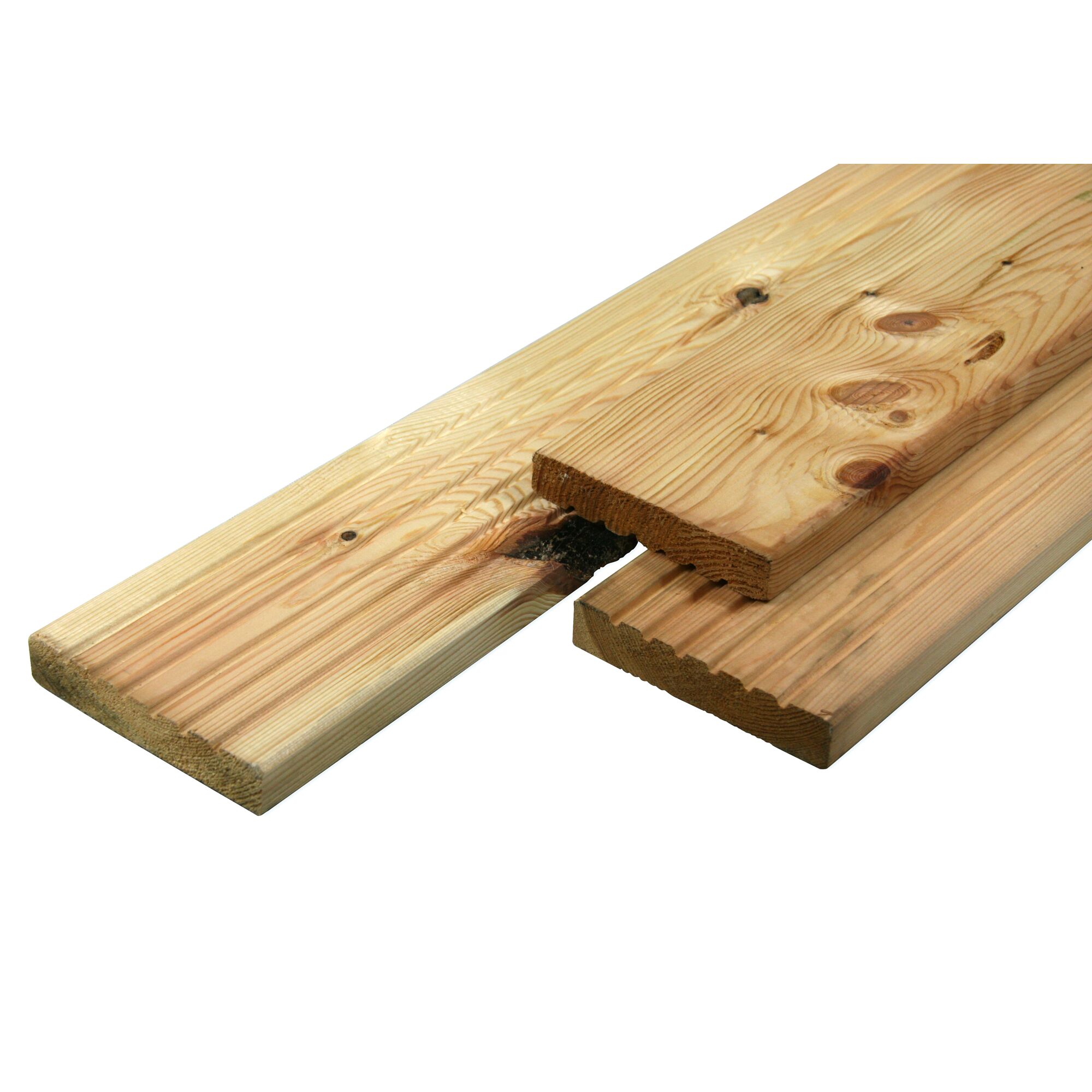 Drei unbehandelte Nadelholzleisten