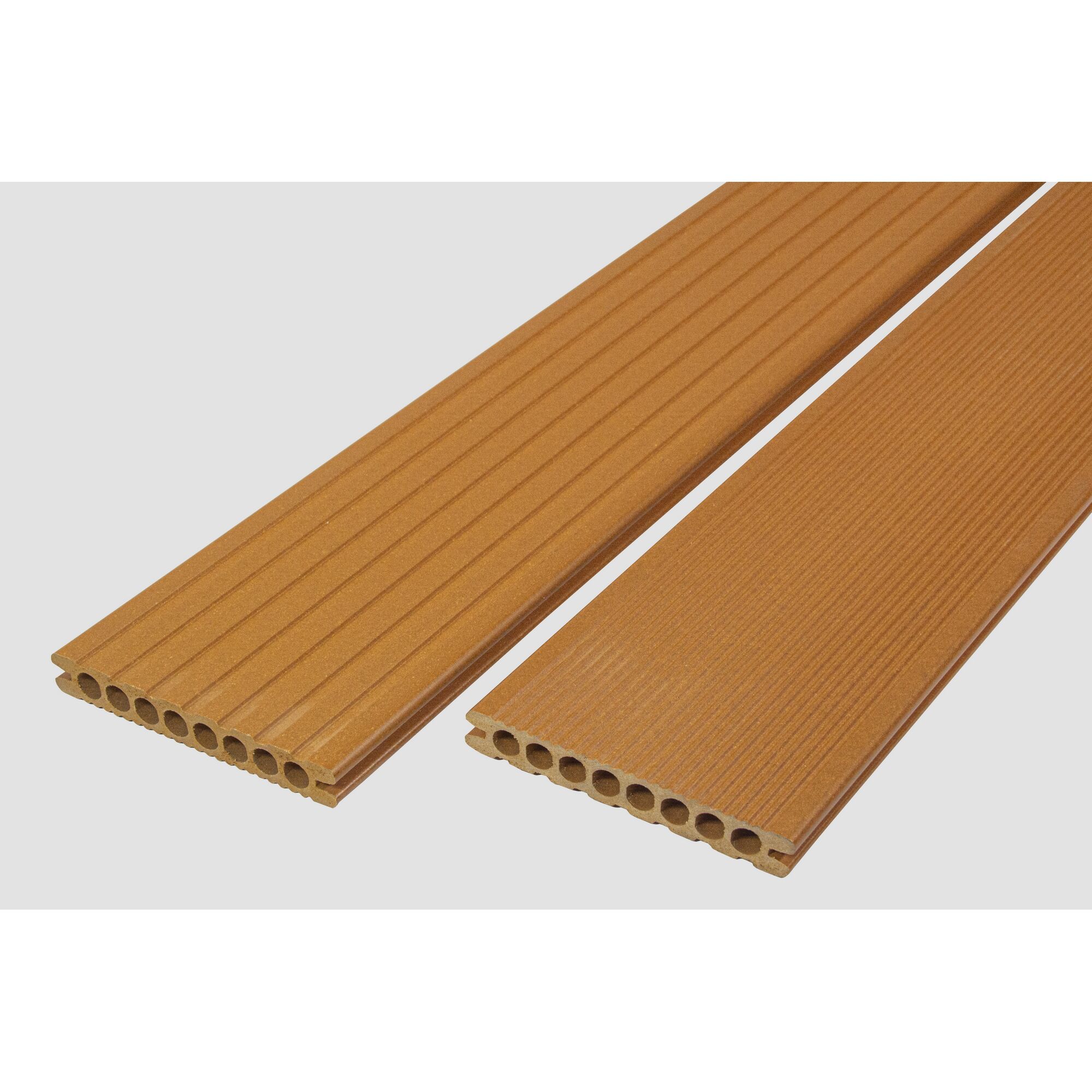 Zwei braune WPC Dielen