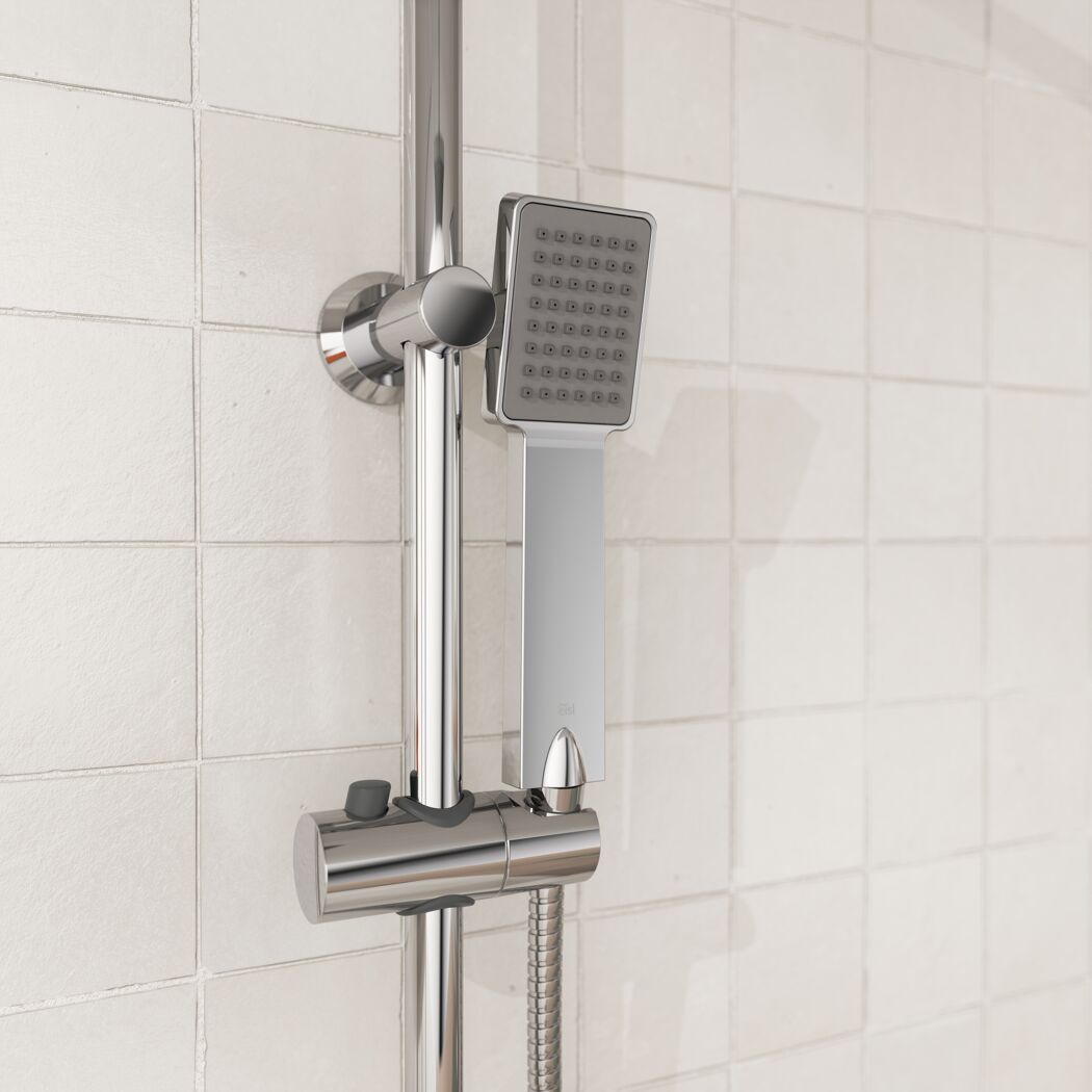 Duschsäule 'Easy Energy' verchromt eckig 97 cm