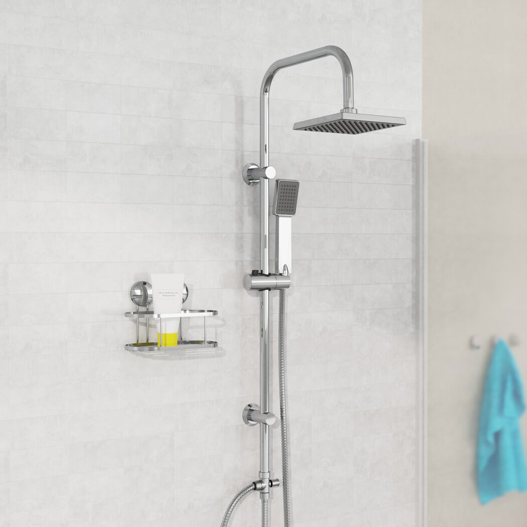 Duschsäule 'Easy Energy' verchromt eckig 97 cm