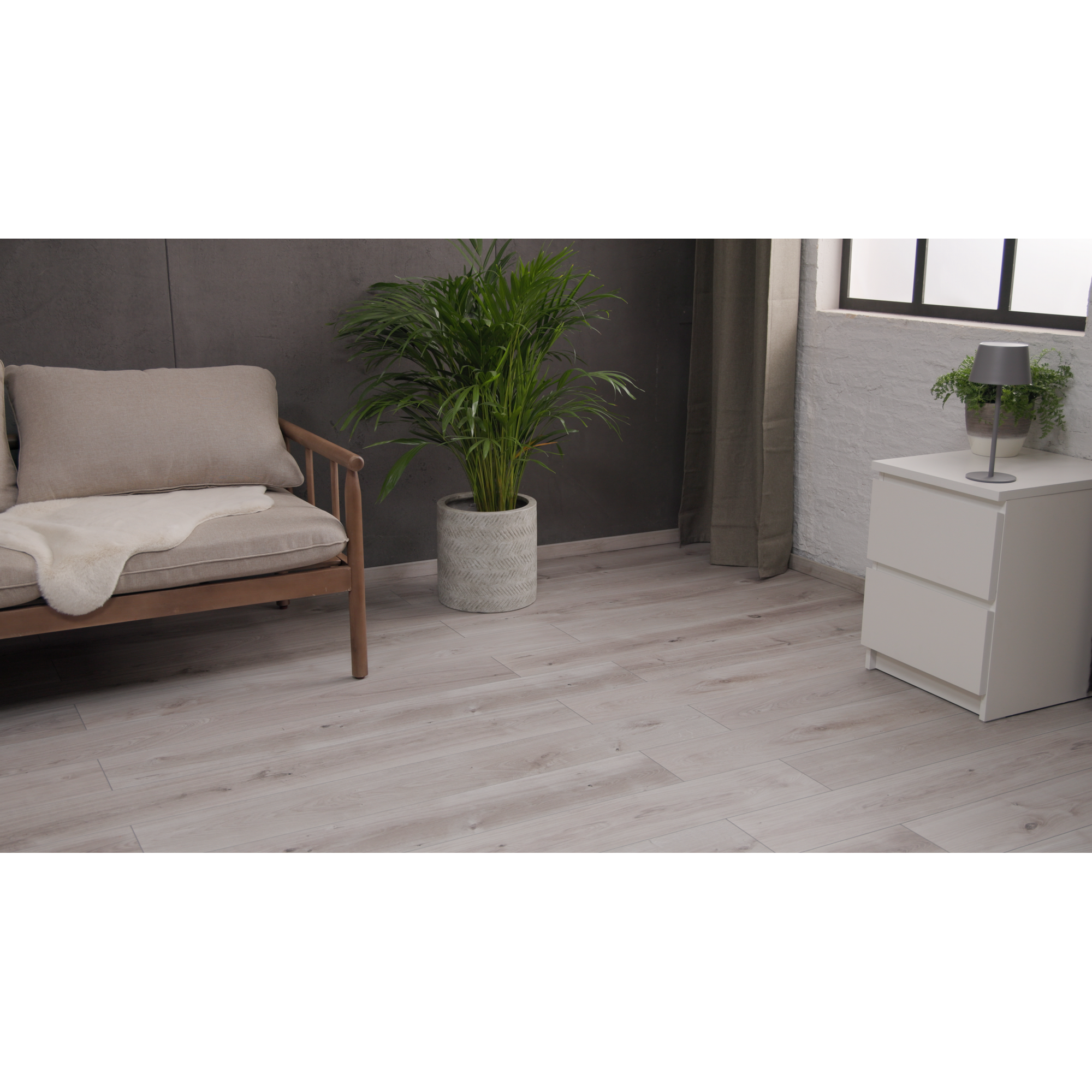 Vinylboden 'Greenvinyl' Eiche grau 4 mm