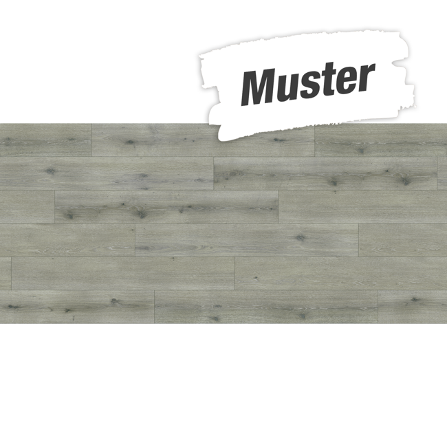 Bild von Handmuster zum Designboden 'Modular ONE' Eiche Urban grau gekälkt grau 8 mm