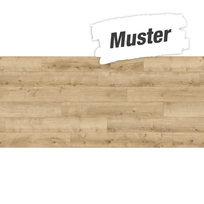 Bild von Handmuster zum Designboden 'Modular ONE' Eiche Pure hell braun 8 mm