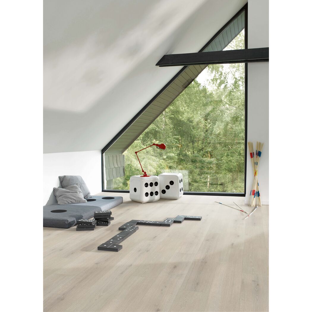Designboden 'Modular ONE' Eiche Urban weiß gekälkt 8 mm