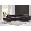 Schwarzes Ledersofa mit Ottomane