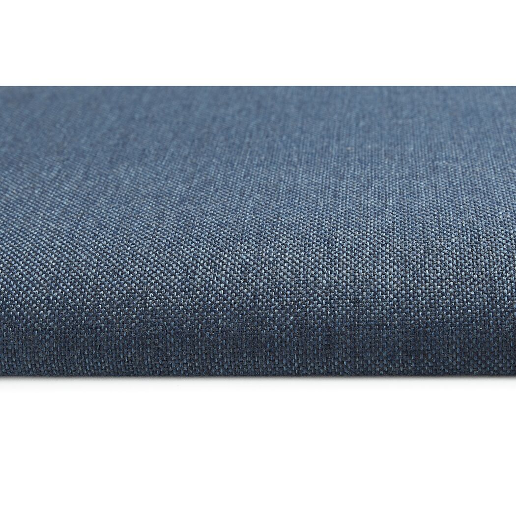 Blauer Stoffbezug, Nahaufnahme