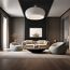 Modernes Wohnzimmer mit beigen Sofa und zwei Sesseln
