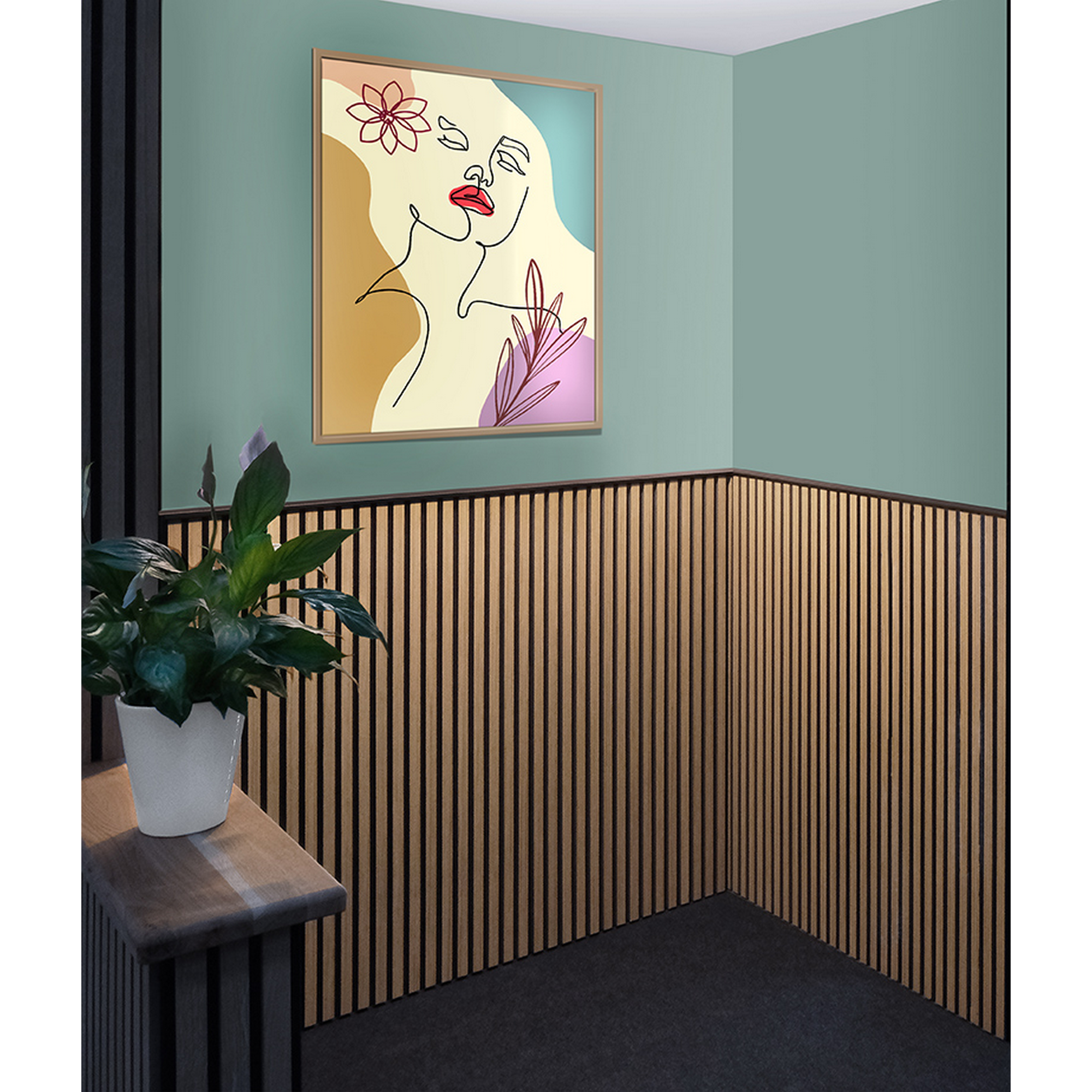 Akustik-Paneele Eiche natur 1190 x 561 x 19 mm