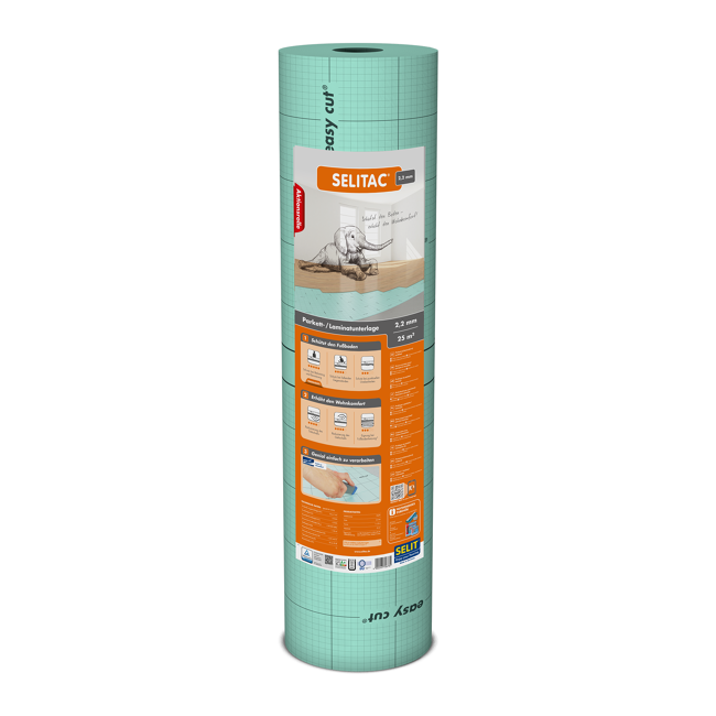 Bild von Parkett- und Laminatunterlage 'Selitac' 2,2 mm, 1 x 25 m, 25 m²