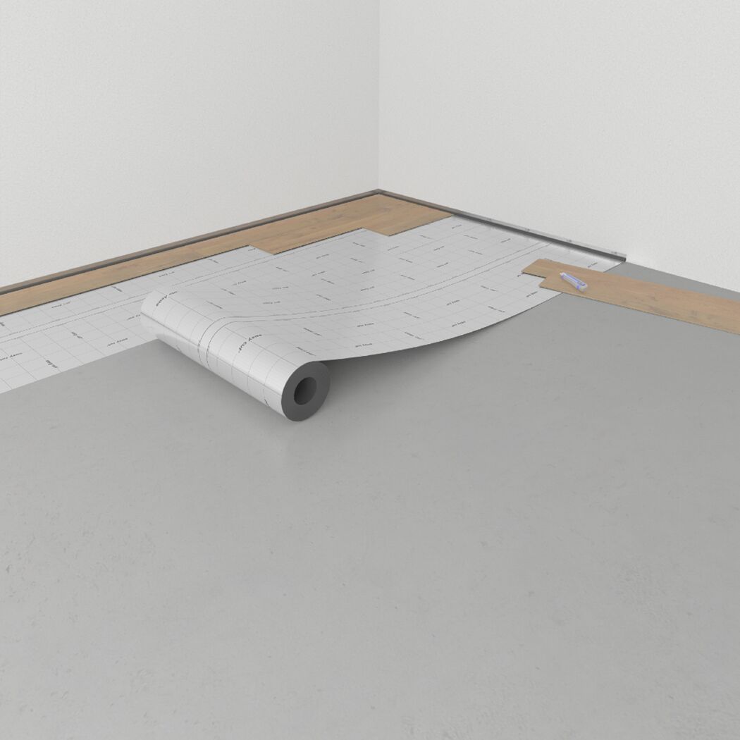 SELITPRO Aquastop 2 mm wird auf dem Boden verlegt