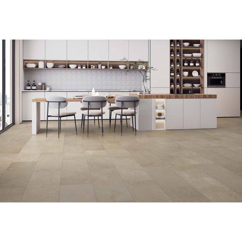 Küche mit Designboden NEO 2.0 Silvergrey Concrete