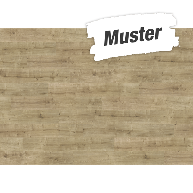 Bild von Handmuster zum Laminat 'Basic 200' Eiche geschliffen eichefarben 7 mm