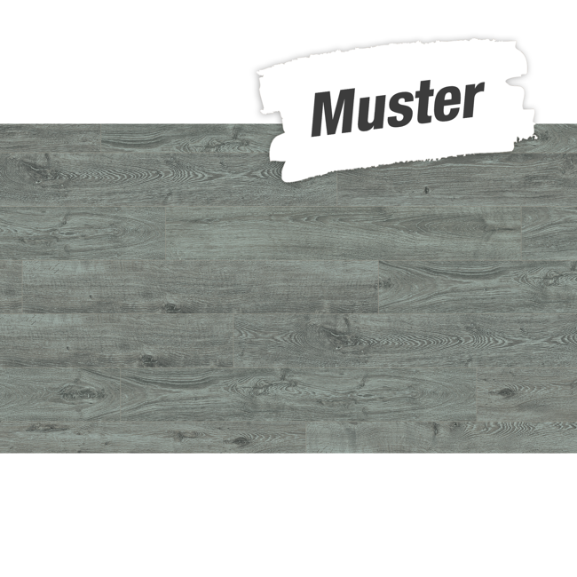 Bild von Handmuster zum Laminat 'Basic 200' Eiche lichtgrau 7 mm