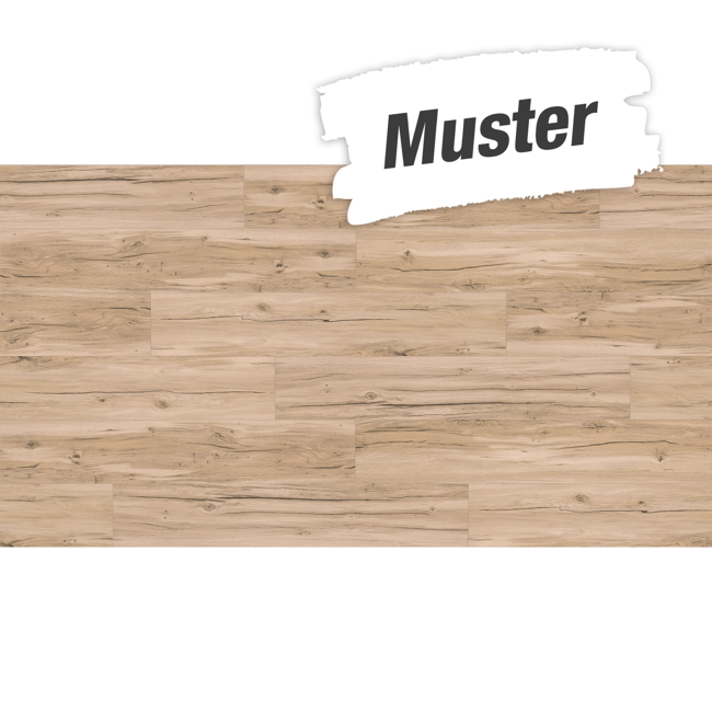 Bild von Handmuster zum Vinylboden 'Basic 4.3' Eiche Memory geschliffen braun 4,3 mm