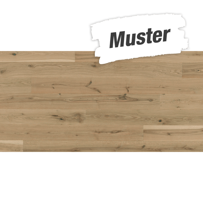 Bild von Handmuster zum Parkett 'Basic 11-5' Eiche weiß naturgeölt hellbraun 11,5 mm