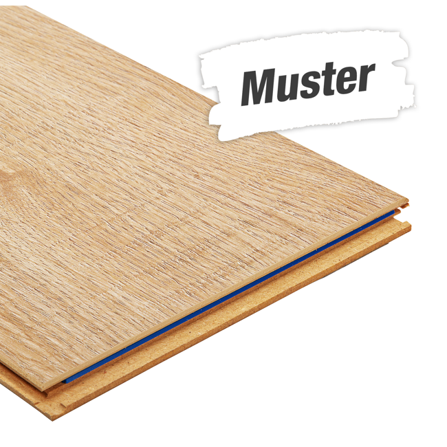 Bild von Muster zum Laminat 'Farbfamilie Mediterran' Eiche sägerau braun 8 mm