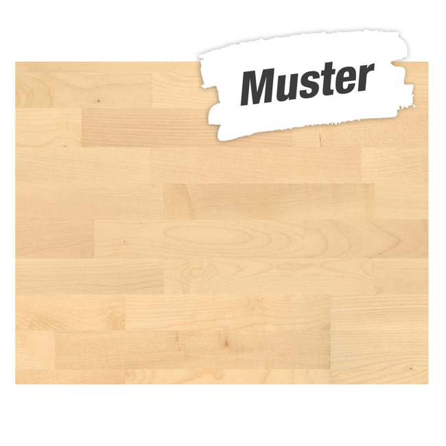 Bild von Handmuster zum Parkett 'Basic 11-5' Bergahorn weiß beige 11,5 mm
