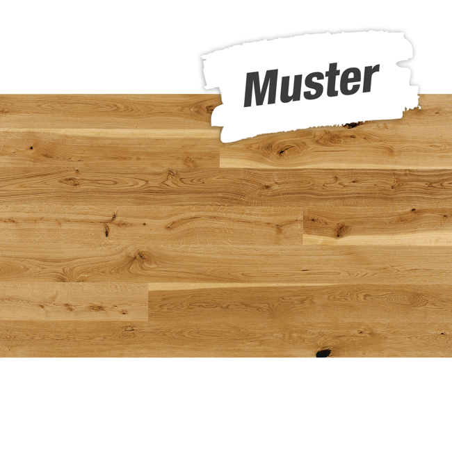 Bild von Handmuster zum Parkett 'Basic 11-5' Eiche Rustikal gebürstet eichefarben 11,5 mm