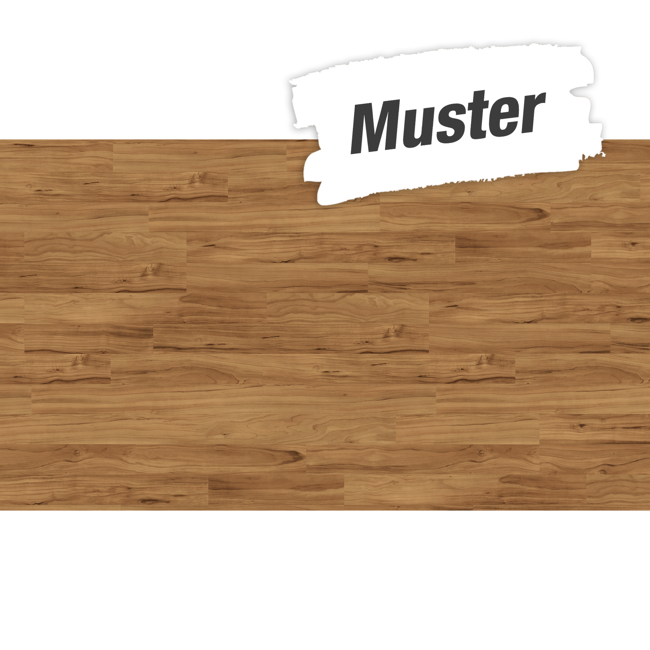 Bild von Handmuster zum Laminat 'Basic 400' Apfel Bernstein bernsteinfarben 8 mm