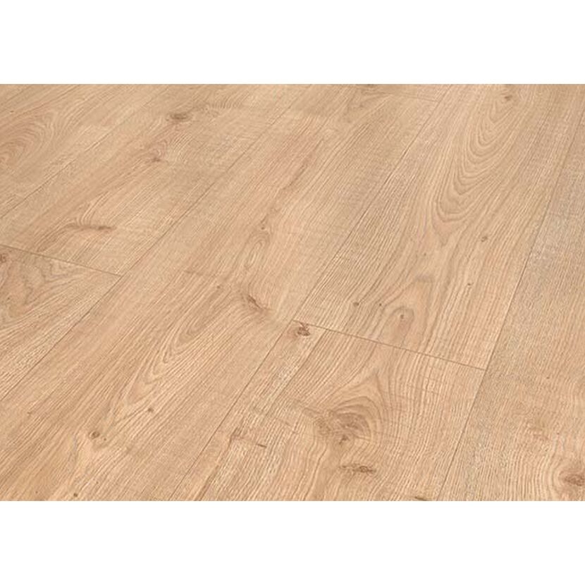 Laminat 'Mediterran 4V' Eiche sägerau eichefarben 8 mm