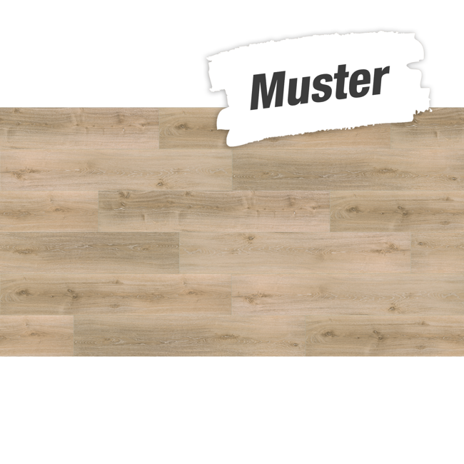 Bild von Handmuster zum Vinylboden 'Basic 4.3' Eiche Royal hell gekälkt braun 4,3 mm