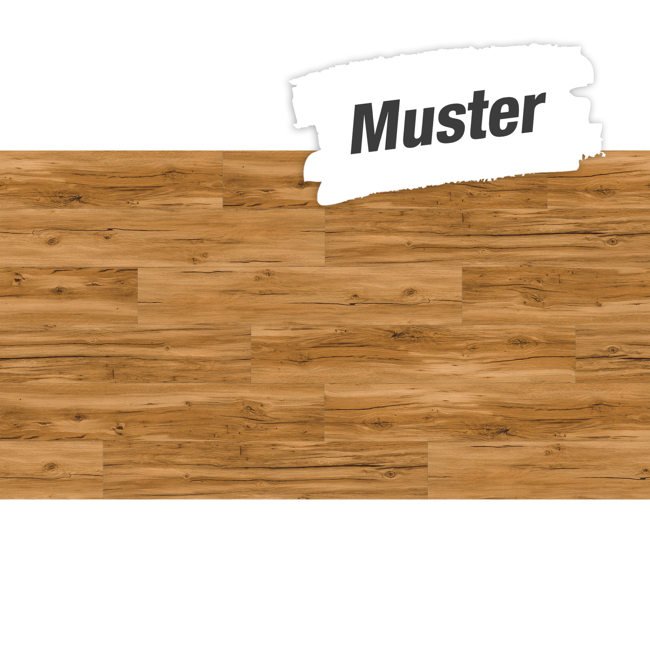 Bild von Handmuster zum Vinylboden 'Basic 4.3' Eiche Memory natur braun 4,3 mm