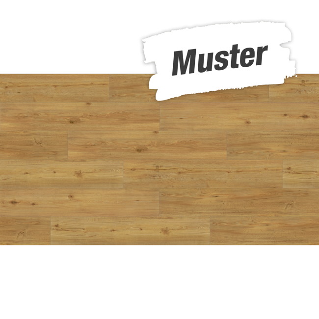 Bild von Handmuster zum Vinylboden 'Basic 4.3' Eiche natur braun 4,3 mm