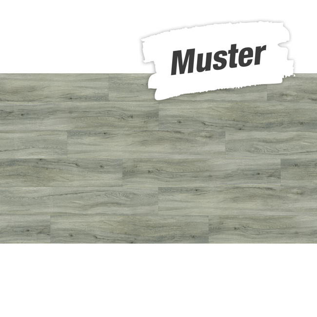 Bild von Muster zum Vinylboden 'Basic 4.3' Eiche pastellgrau 4,3 mm