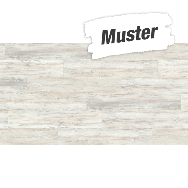 Bild von Handmuster zum Vinylboden 'Basic 30' Pinie skandinavisch weiß 9,4 mm