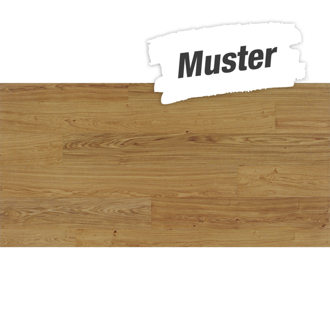 Bild von Handmuster zum Parkett 'Basic 11-5' Eiche natur matt lackiert braun 11,5 mm