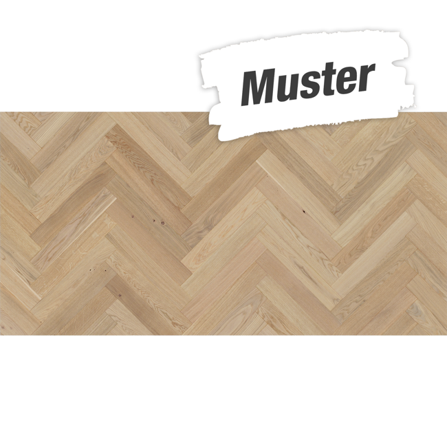 Bild von Handmuster zum Parkett 'Trendtime 3' Eiche Pure matt lackiert braun 10,5 mm